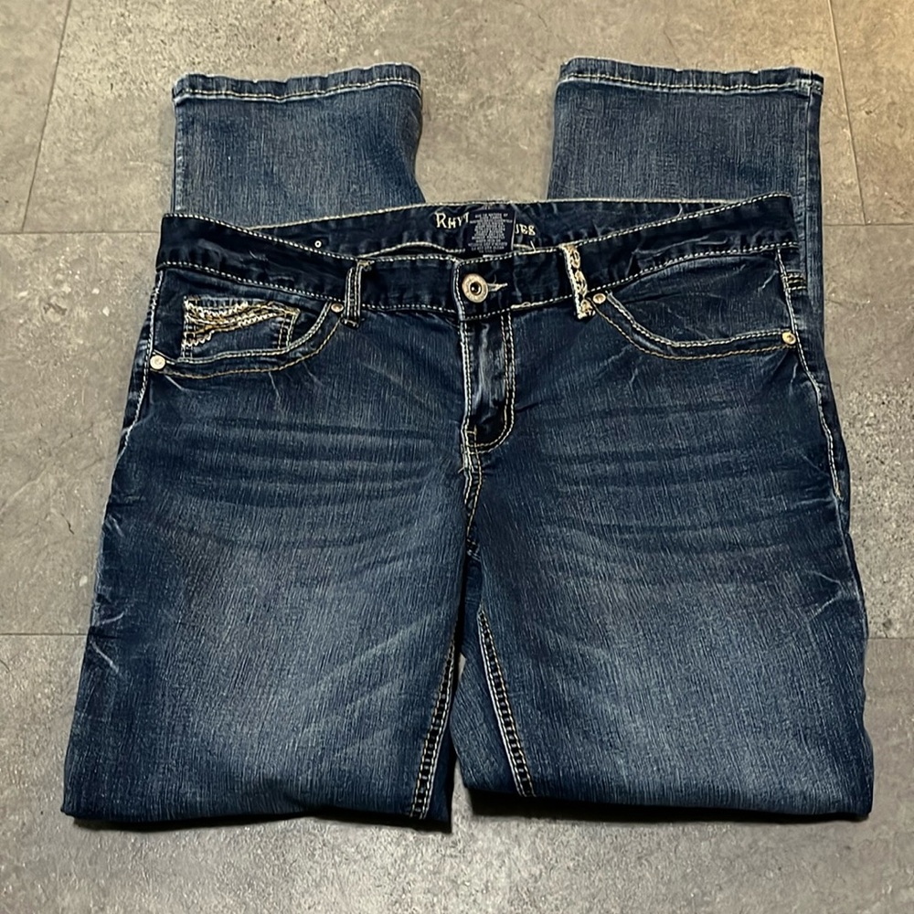 Rhythm in Blues Straight Leg Jeans, Size 14, Leg Length 30
